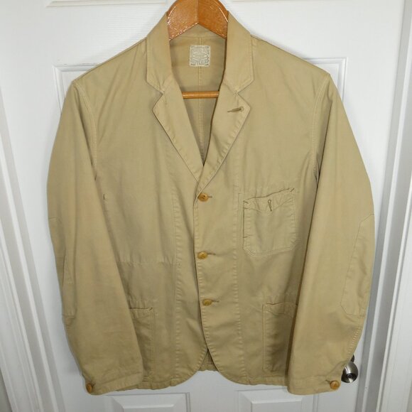 Rising Sun & Co Suppliers Workwear Selvedge Chore Coat Khaki Work Jacket Medium - Picture 1 of 8